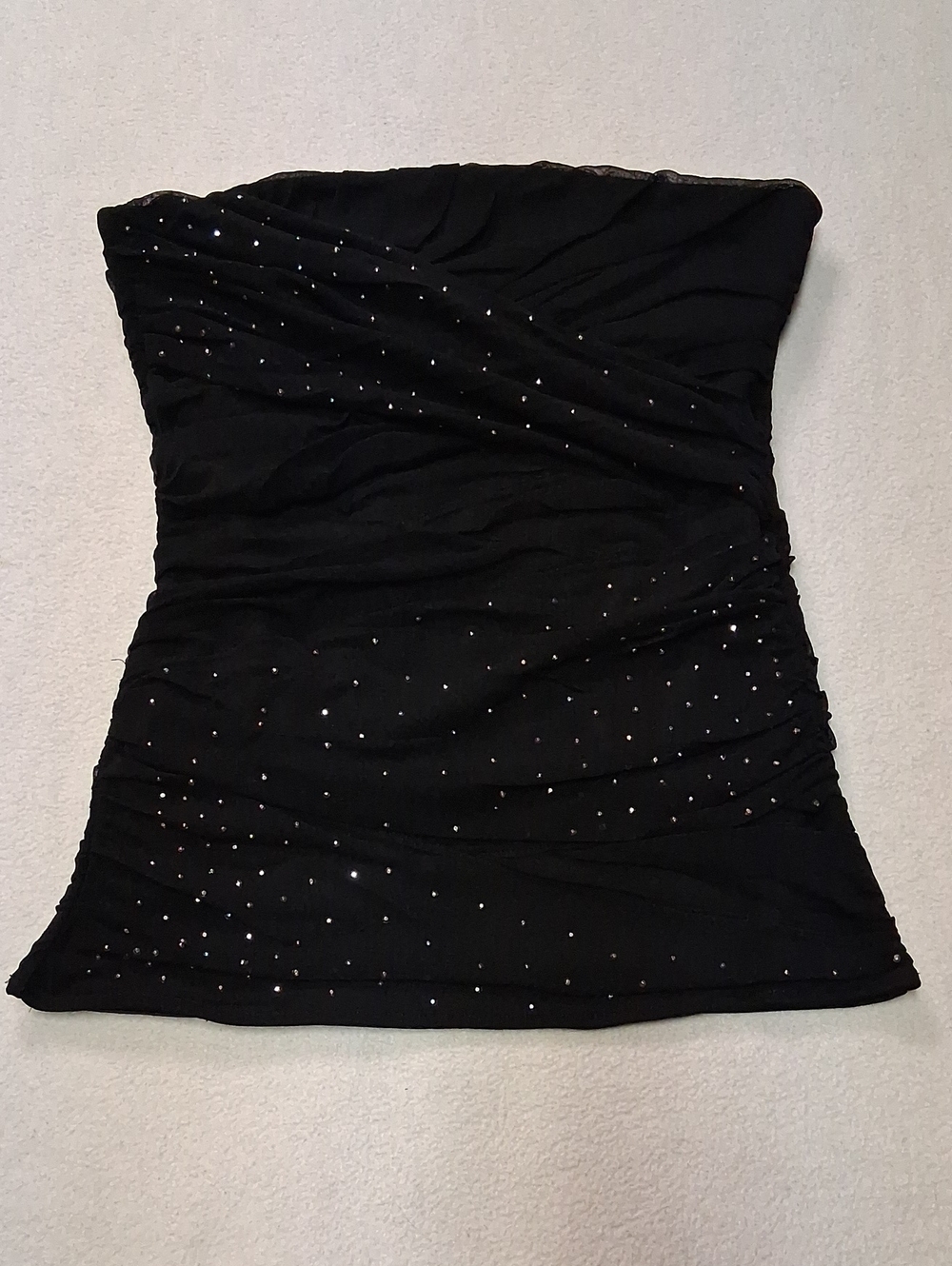 Kismet Black Strapless Ruched Dress with Sparkle Accents